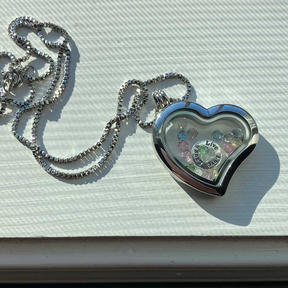 Silver Heart Locket Necklace